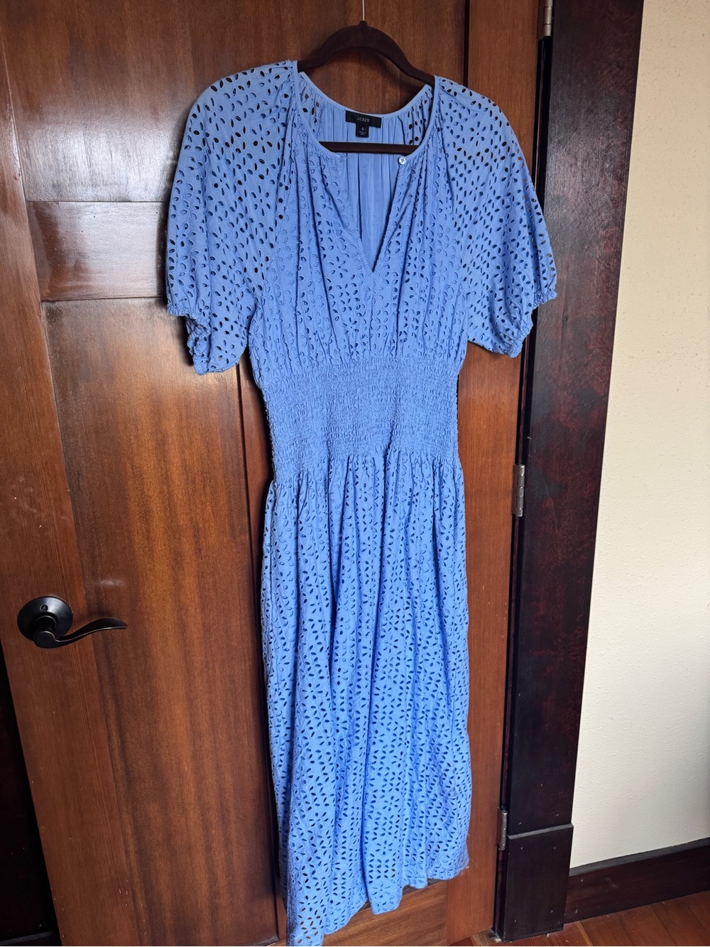 J. Crew Periwinkle Eyelet Midi Dress
